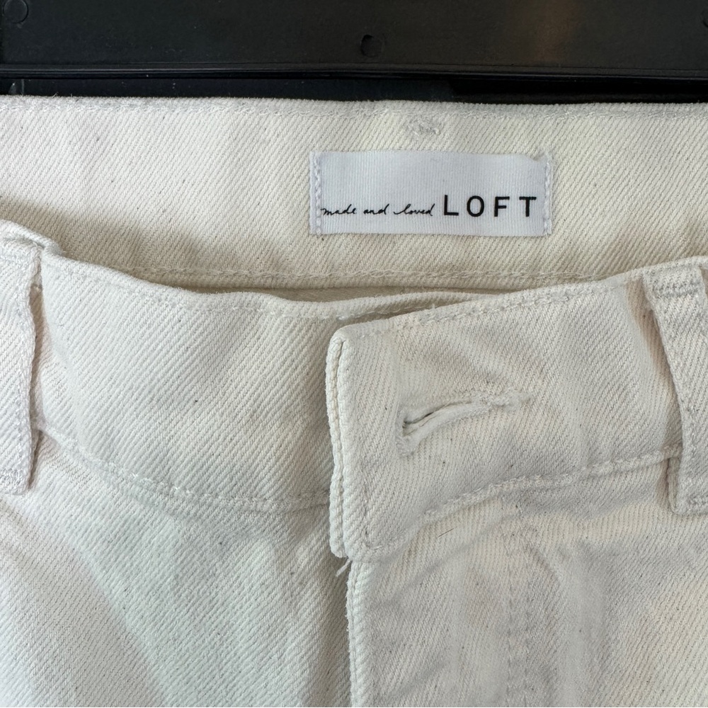 LOFT White High Rise Cropped Jeans 4